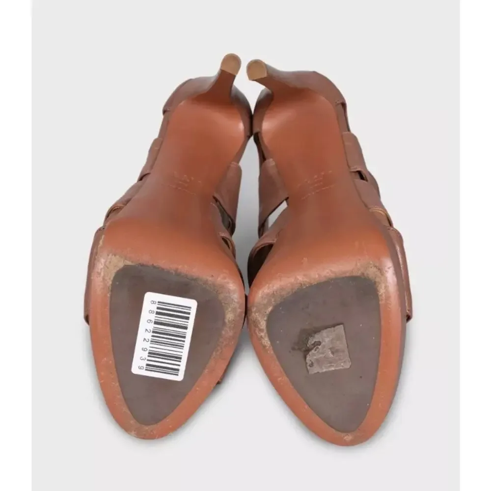 Alaïa Brown Leather Zip-Up Stiletto Sandals - EU 37.5